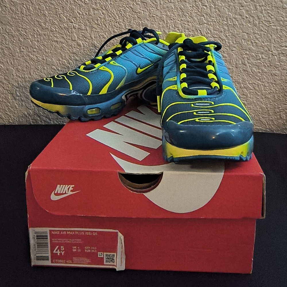 Nike Air Max Plus Teal and Neon Sneakers